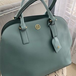 Authentic Tory Burch satchel, robins egg blue